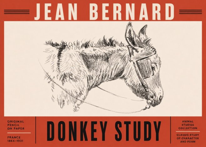 Jean Bernard Donkey Study II No5 - Plakát