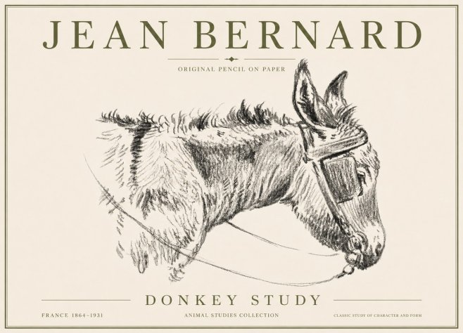 Jean Bernard Donkey Study II No6 - Plakát