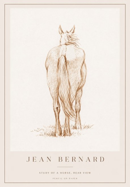 Jean Bernard Study of a Horse, Rear View No1 - Plakát