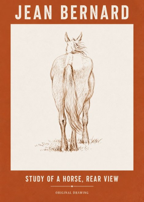 Jean Bernard Study of a Horse, Rear View No3 - Plakát