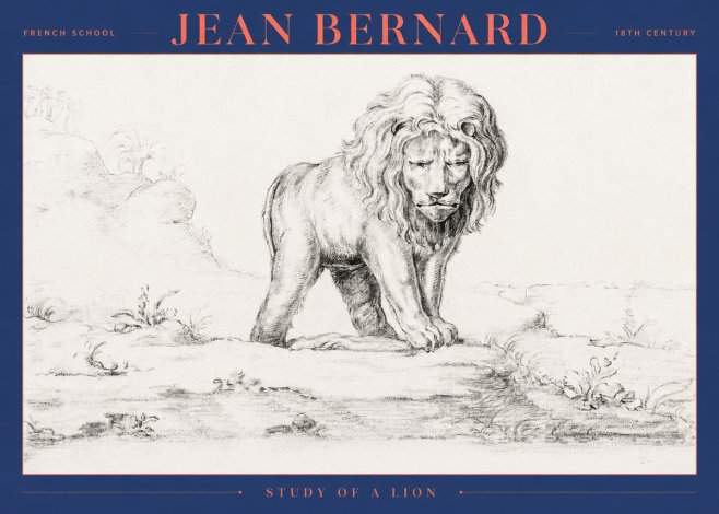 Jean Bernard Study of a Lion I No2 - Plakát