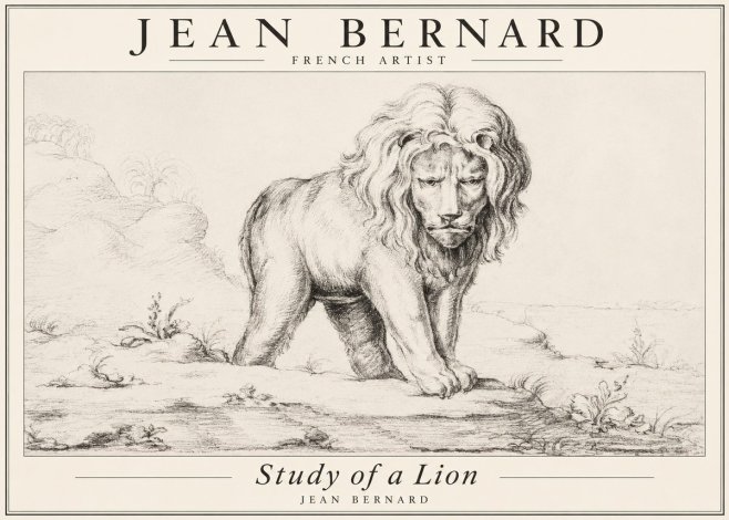 Jean Bernard Study of a Lion I No3 - Plakát
