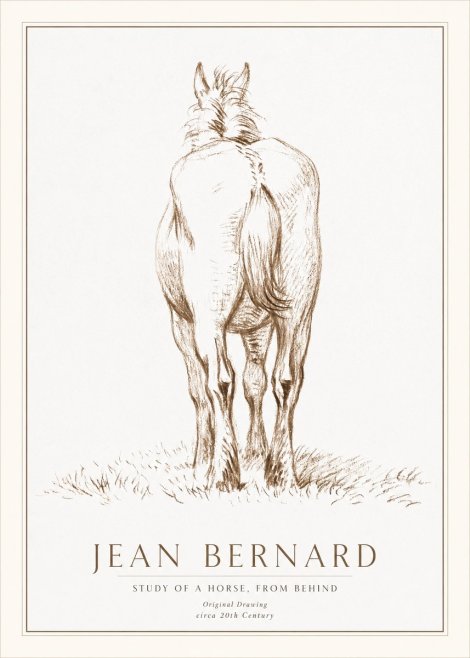 Jean Bernard Horse Study - from Behind No2 - Plakát