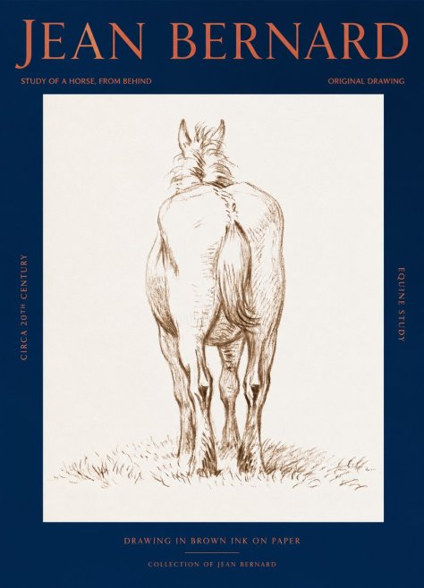 Jean Bernard Horse Study - from Behind No3 - Plakát