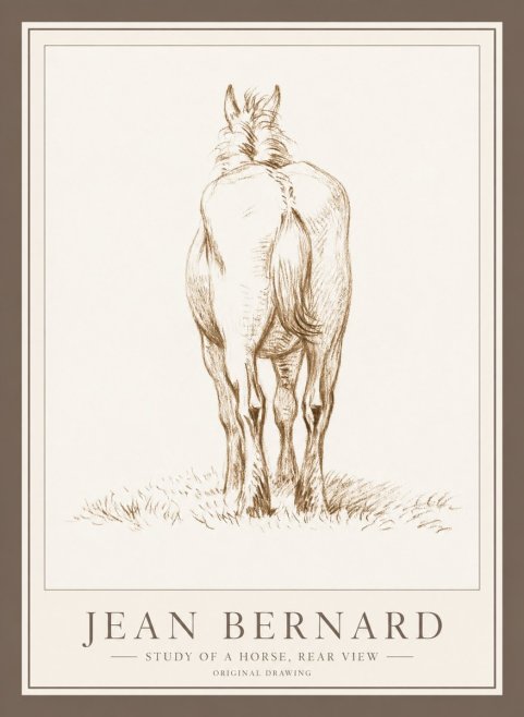 Jean Bernard Horse Study - from Behind No5 - Plakát