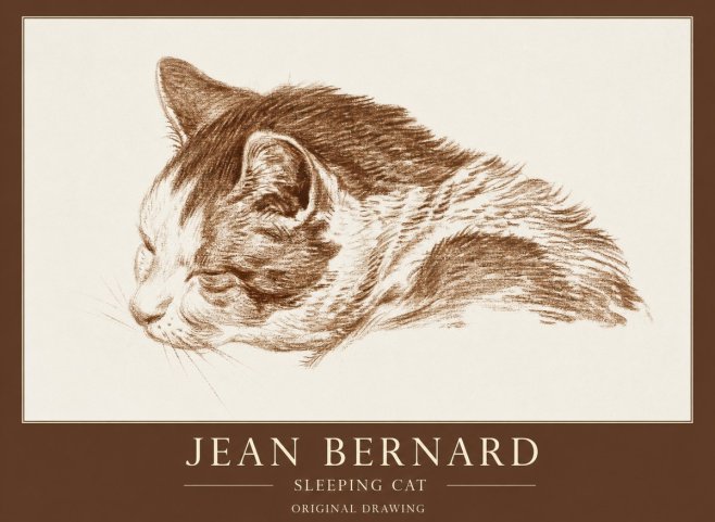 Jean Bernard Sleeping Cat II No1 - Plakát