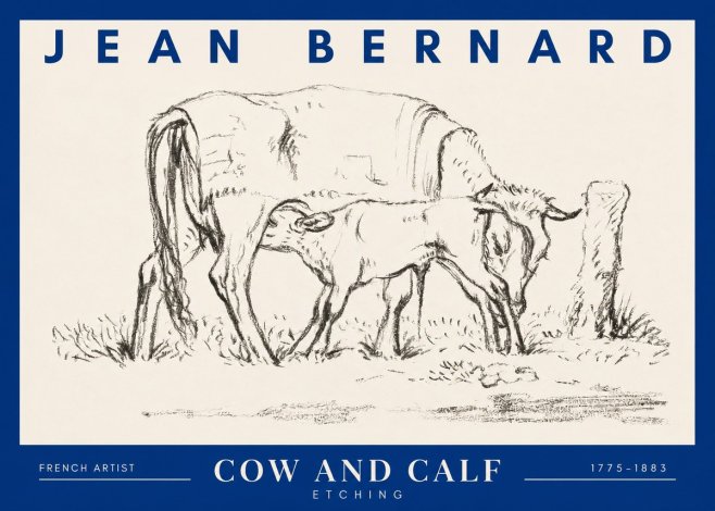 Jean Bernard Cow and Calf I No2 - Plakát
