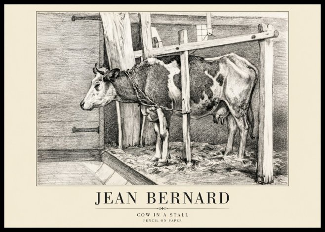 Jean Bernard Cow in a Stall No1 - Plakát