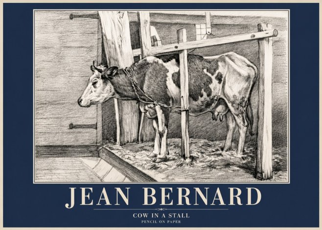 Jean Bernard Cow in a Stall No4 - Plakát