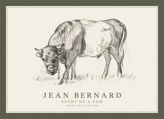Jean Bernard Study of a Cow II No1 - Plakát