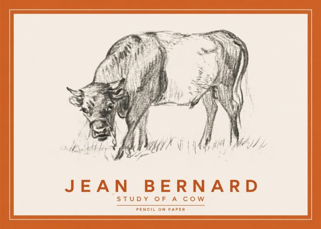 Jean Bernard Study of a Cow II No2 - Plakát