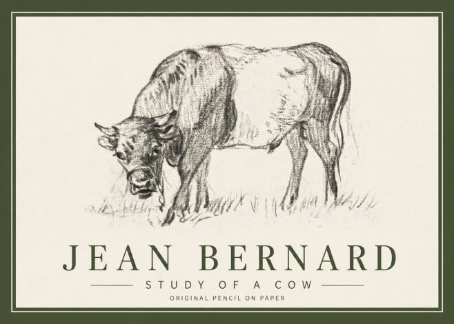 Jean Bernard Study of a Cow II No3 - Plakát