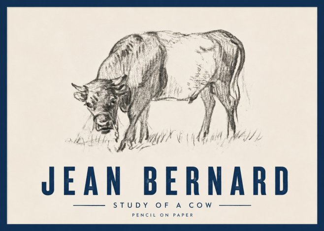 Jean Bernard Study of a Cow II No4 - Plakát