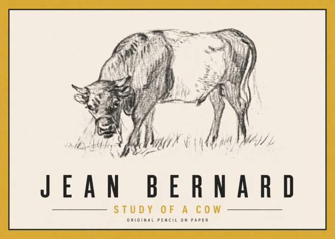 Jean Bernard Study of a Cow II No6 - Plakát