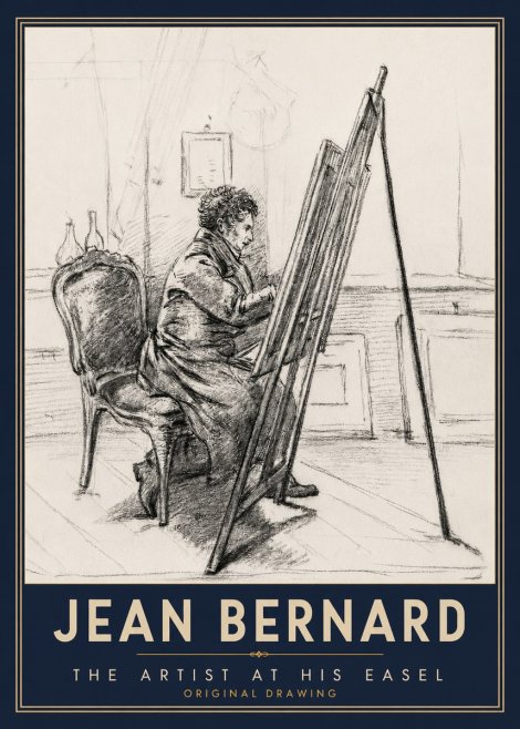 Jean Bernard The Artist at His Easel No3 - Plakát