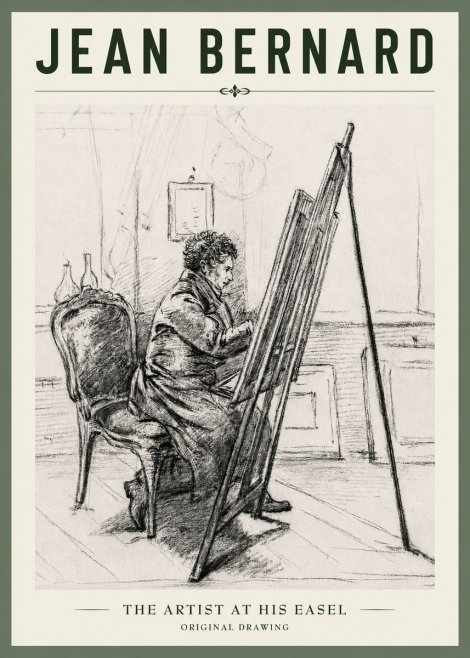 Jean Bernard The Artist at His Easel No4 - Plakát