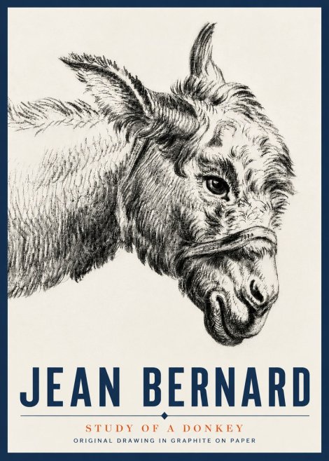 Jean Bernard Study of a Donkey I No5 - Plakát