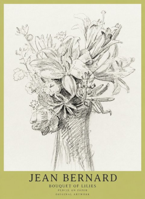 Jean Bernard Bouquet of Lilies No1 - Plakát