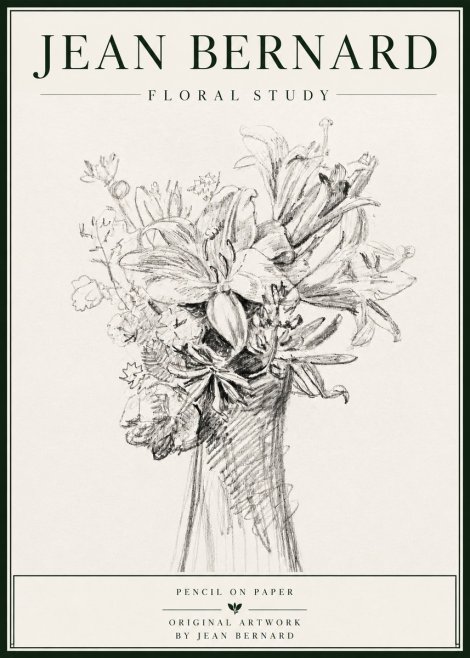 Jean Bernard Bouquet of Lilies No6 - Plakát