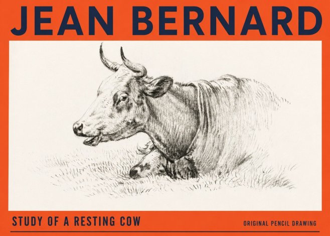 Jean Bernard Study of a Resting Cow IV No3 - Plakát