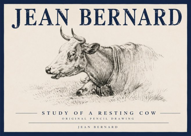 Jean Bernard Study of a Resting Cow IV No4 - Plakát