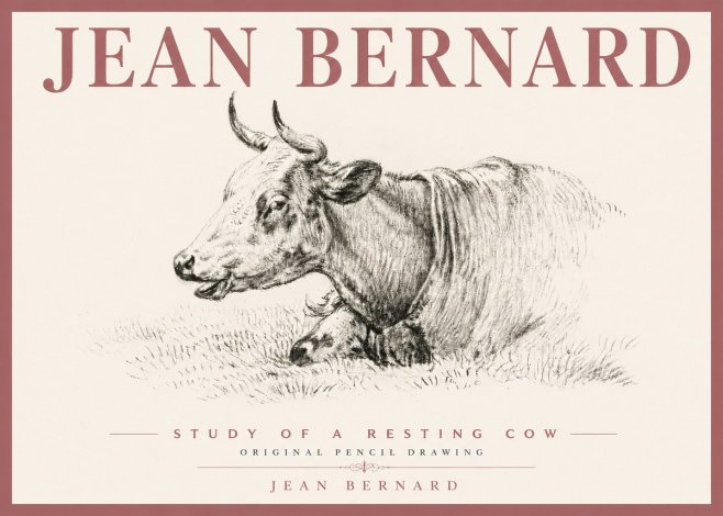 Jean Bernard Study of a Resting Cow IV No6 - Plakát