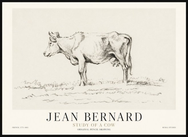 Jean Bernard Study of a Cow III No1 - Plakát