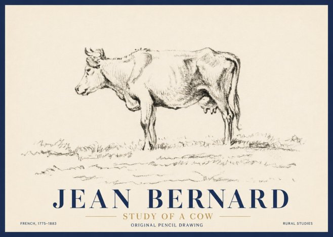 Jean Bernard Study of a Cow III No4 - Plakát