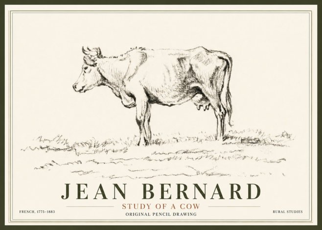 Jean Bernard Study of a Cow III No5 - Plakát