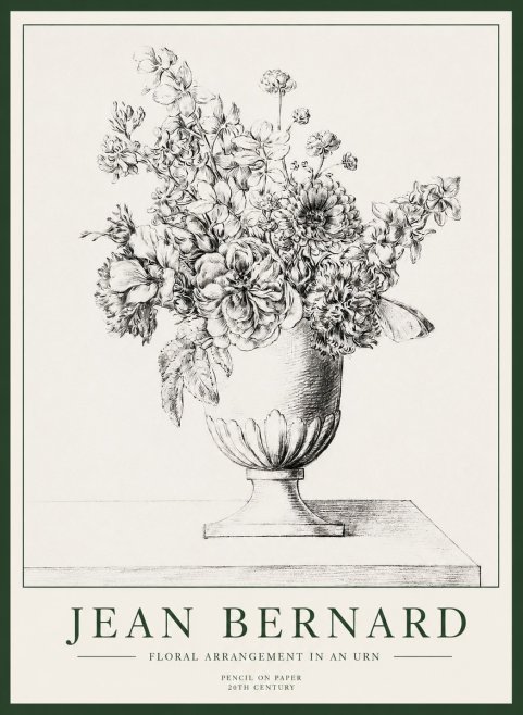 Jean Bernard Floral Arrangement in an Urn No1 - Plakát