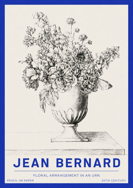 Jean Bernard Floral Arrangement in an Urn No2 - Plakát
