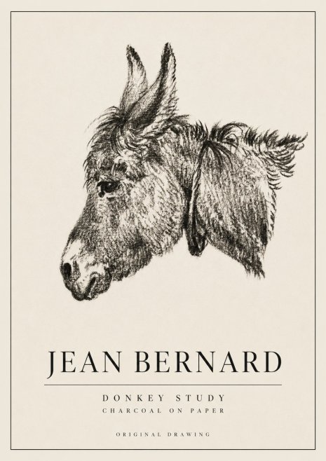 Jean Bernard Donkey Study III No3 - Plakát