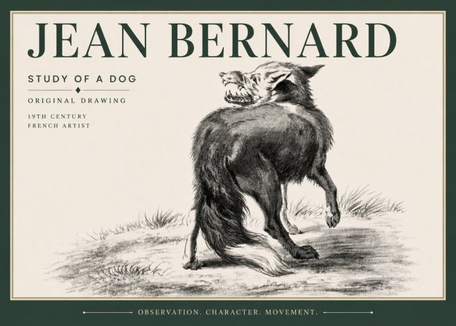 Jean Bernard Study of a Dog II No6 - Plakát