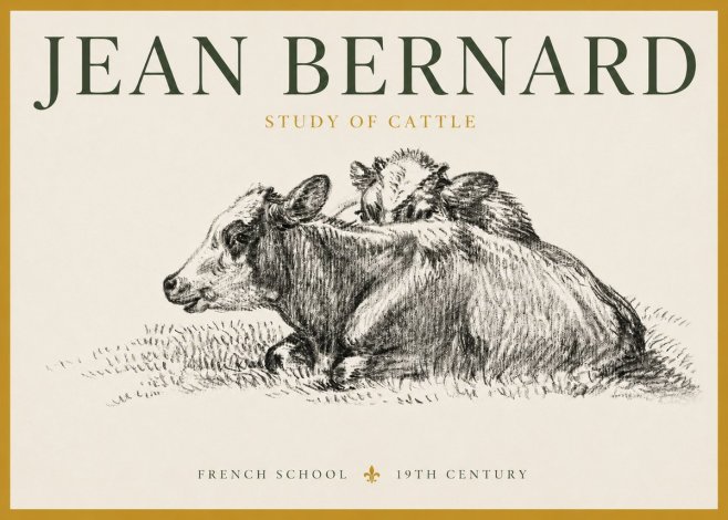 Jean Bernard Study of Cows No4 - Plakát