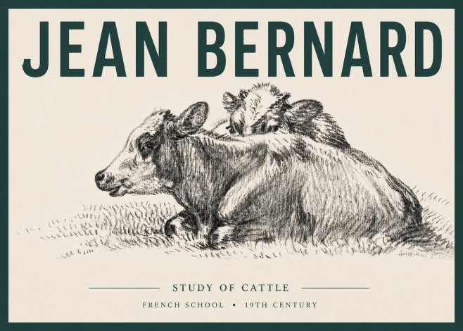 Jean Bernard Study of Cows No6 - Plakát