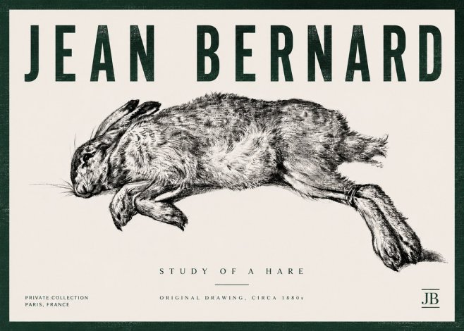 Jean Bernard Study of a Rabbit No6 - Plakát