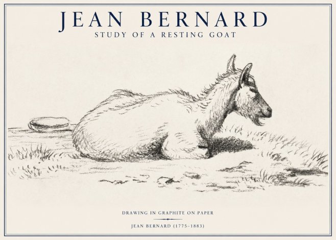 Jean Bernard Study of a Resting Goat No1 - Plakát