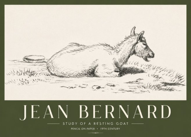 Jean Bernard Study of a Resting Goat No4 - Plakát