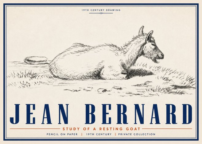 Jean Bernard Study of a Resting Goat No5 - Plakát