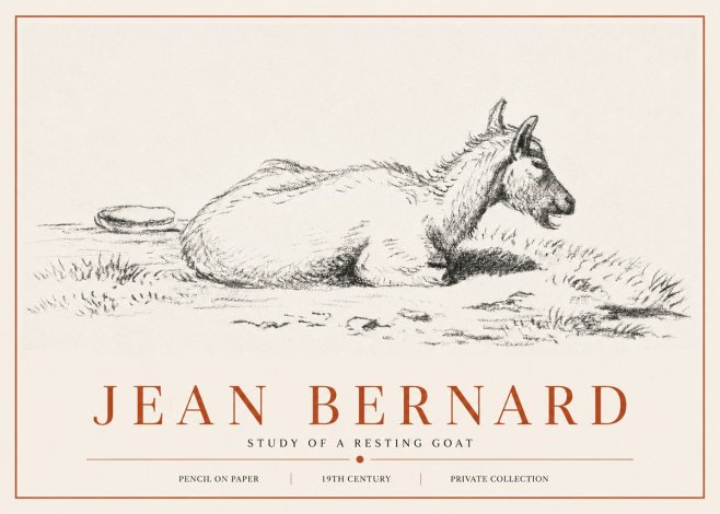 Jean Bernard Study of a Resting Goat No6 - Plakát