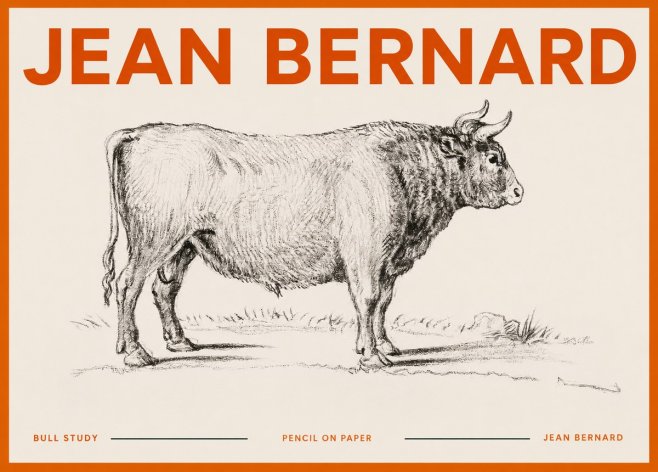 Jean Bernard Study of a Bull I No5 - Plakát
