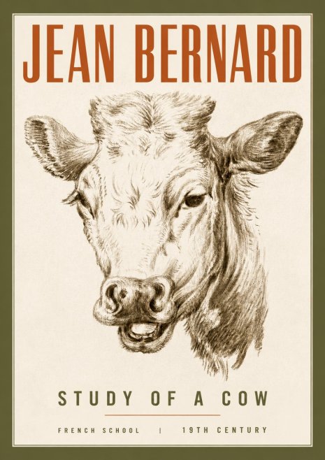 Jean Bernard Study of a Cow IV No4 - Plakát