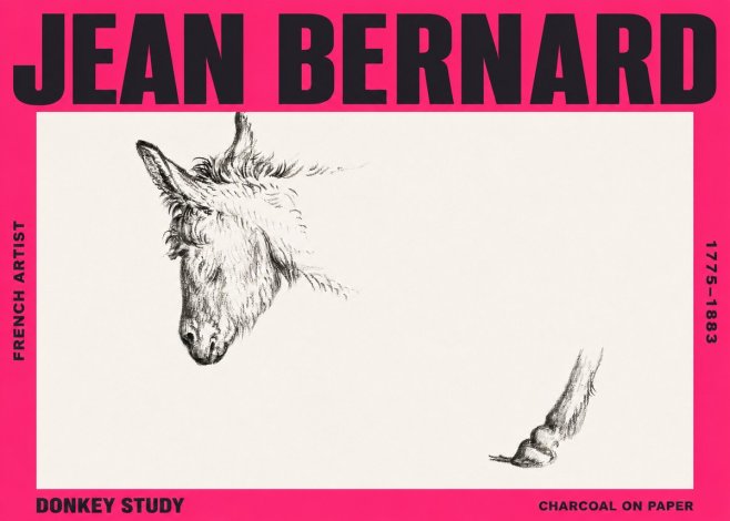 Jean Bernard Study of a Donkey II No3 - Plakát