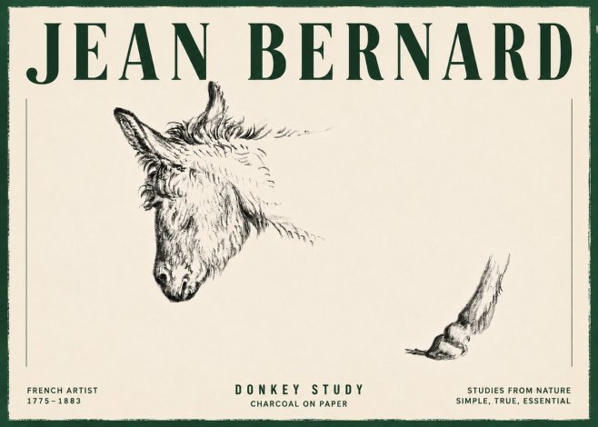 Jean Bernard Study of a Donkey II No6 - Plakát