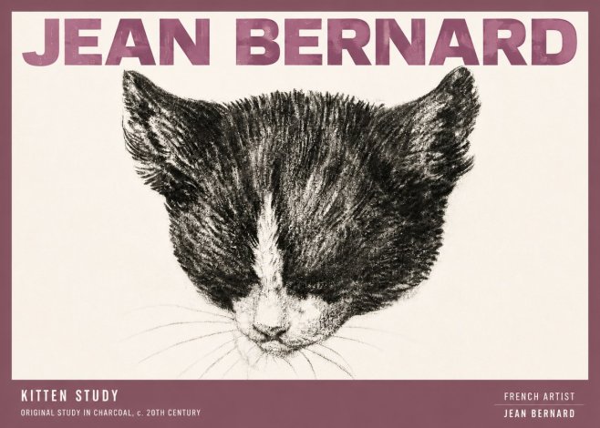 Jean Bernard Cat Study V No6 - Plakát