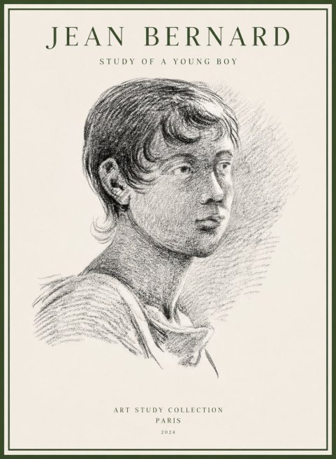 Jean Bernard Study of a Young Boy No1 - Plakát