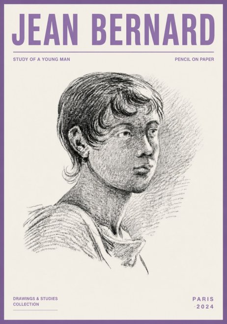 Jean Bernard Study of a Young Boy No6 - Plakát