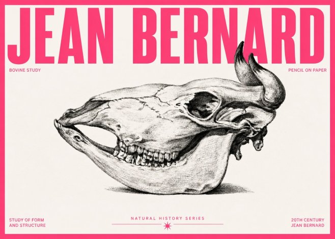Jean Bernard Bovine Skull Study No5 - Plakát