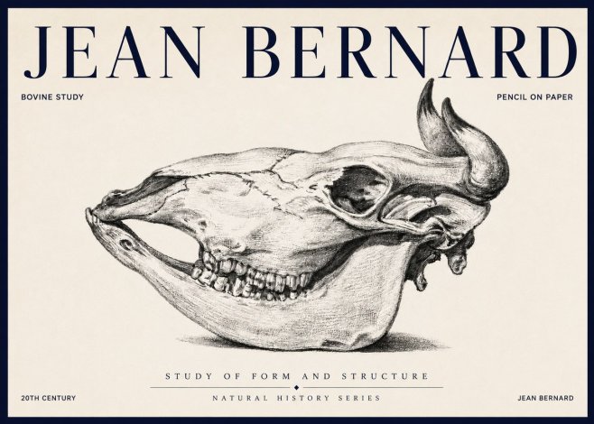 Jean Bernard Bovine Skull Study No6 - Plakát