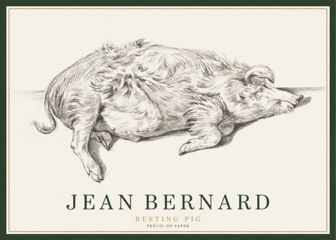 Jean Bernard Study of a Pig I No3 - Plakát